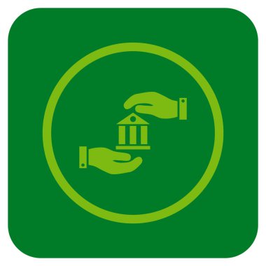 Vektör simge banka hizmet düz kare