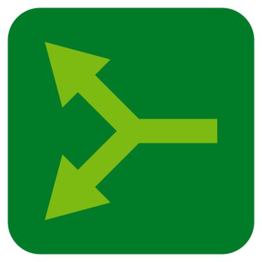 Düz yaptı çatallanma ok vektör simgesi kare