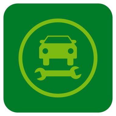 Araba tamir düz kare vektör simgesi