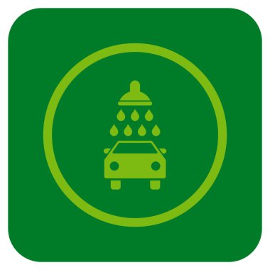 Araba duş düz kare vektör simgesi