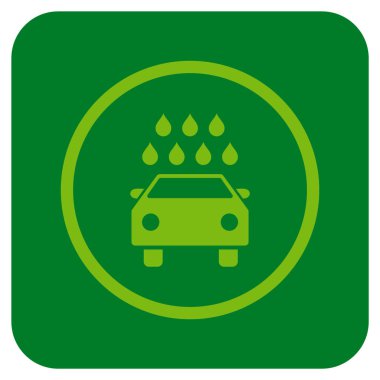 Araba duş düz kare vektör simgesi