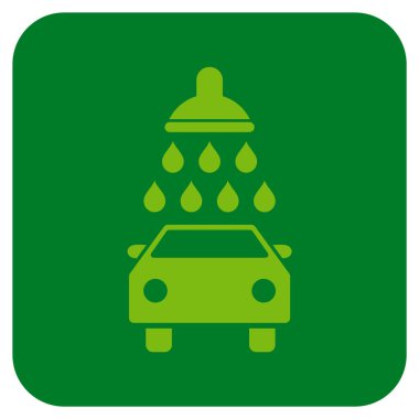 Araba duş düz kare vektör simgesi