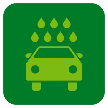 Araba duş düz kare vektör simgesi