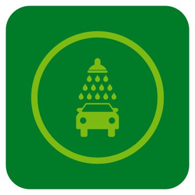 Araba duş düz kare vektör simgesi