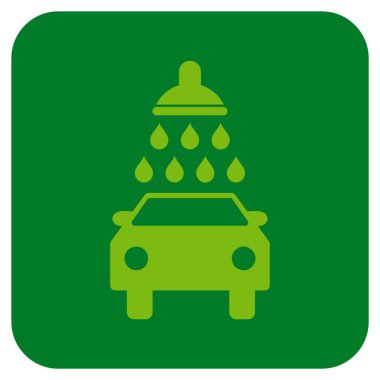 Oto yıkama düz kare vektör simgesi