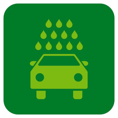 Oto yıkama düz kare vektör simgesi