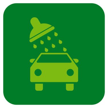 Oto yıkama düz kare vektör simgesi