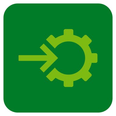 COG Tümleştirme düz kare vektör simgesi