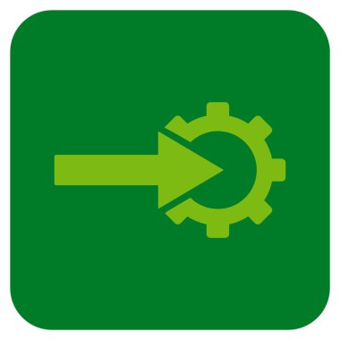 COG Tümleştirme düz kare vektör simgesi