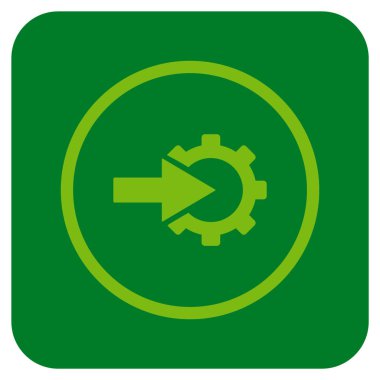 COG Tümleştirme düz kare vektör simgesi