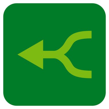 Ok sol düz kare vektör simgesi birleştirmek