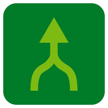 Düz kare vektör simge yukarı ok birleştirmek