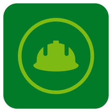 İnşaat kask düz kare vektör simgesi