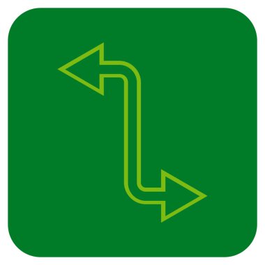 Eğri Exchange ok düz kare vektör simgesi