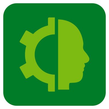 Cyborg vites düz kare vektör simgesi