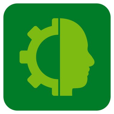 Cyborg vites düz kare vektör simgesi