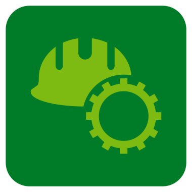 Geliştirme işçisi düz kare vektör simgesi