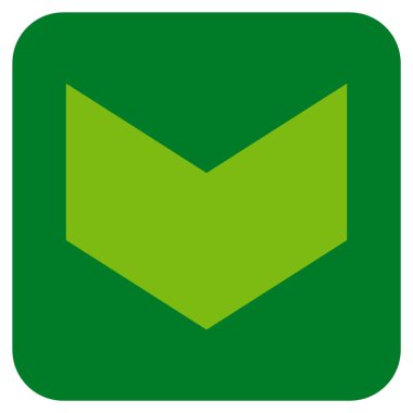 Düz aşağı yön vektör simgesi kare