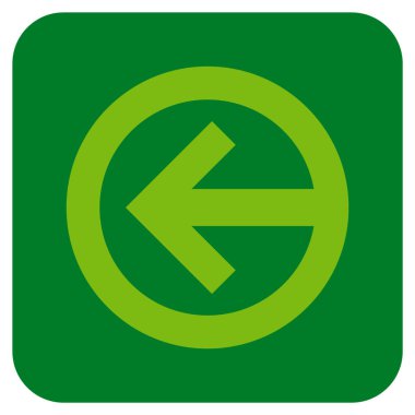 Düz sol yön vektör simgesi kare