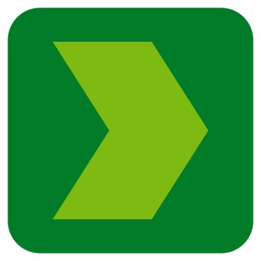 Şu yönde düz vektör simgesi kare