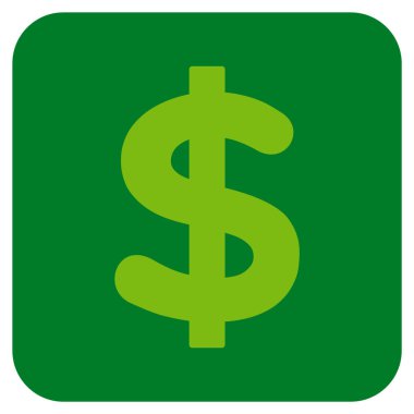 Doları düz kare vektör simgesi