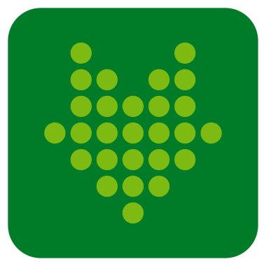 Noktalı ok aşağı düz kare vektör simgesi