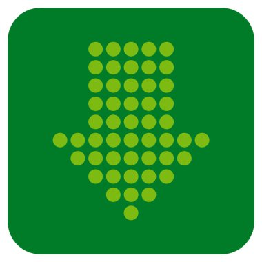 Noktalı ok aşağı düz kare vektör simgesi