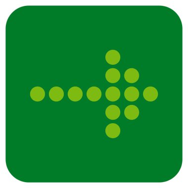 Noktalı ok sağ düz vektör simgesi kare