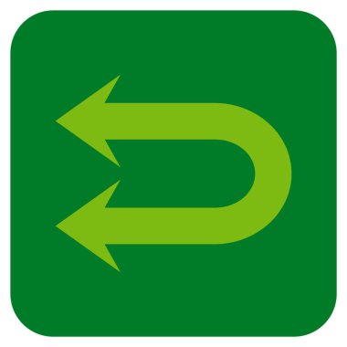 Sola çift ok düz kare vektör simgesi