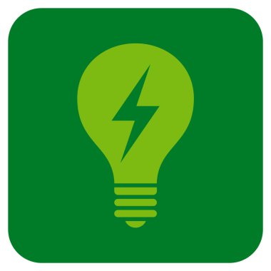 Elektrikli ampul düz kare vektör simgesi