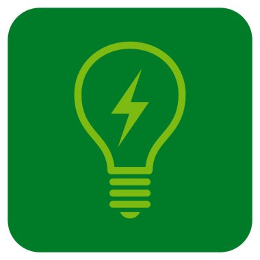 Elektrikli ampul düz kare vektör simgesi