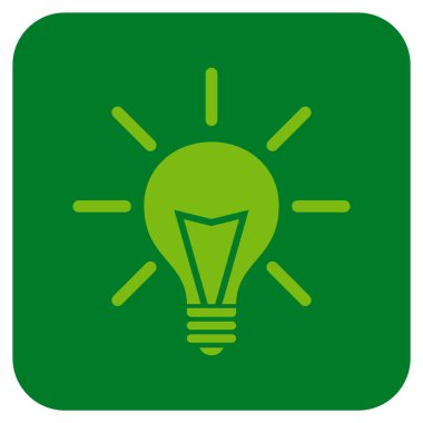 Elektrik ışığı düz kare vektör simgesi