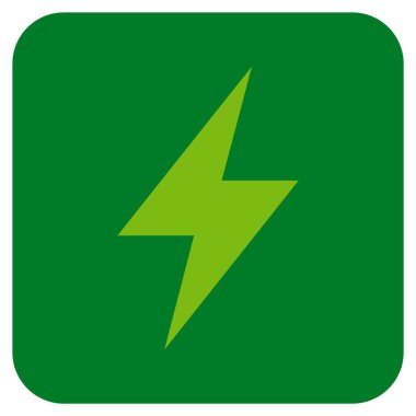 Elektrik Strike düz kare vektör simgesi