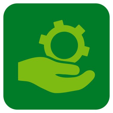 Mühendislik hizmet düz kare vektör simgesi