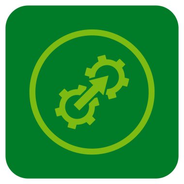 Dişli Tümleştirme düz kare vektör simgesi