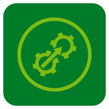 Dişli Tümleştirme düz kare vektör simgesi