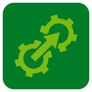 Dişli Tümleştirme düz kare vektör simgesi