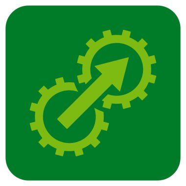 Dişli Tümleştirme düz kare vektör simgesi