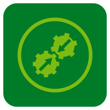 Dişli Tümleştirme düz kare vektör simgesi