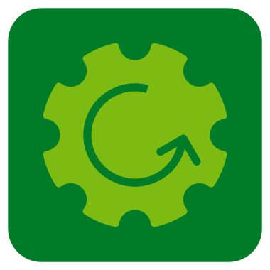 Dişli döndürme düz kare vektör simgesi