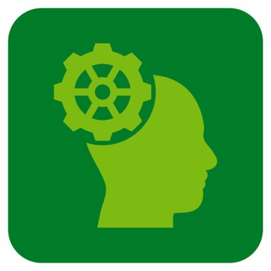 Düz kare vektör simge kafa dişli