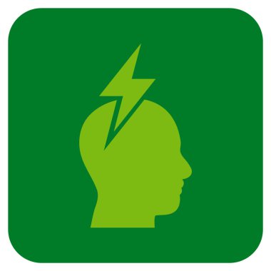 Baş ağrısı düz kare vektör simgesi