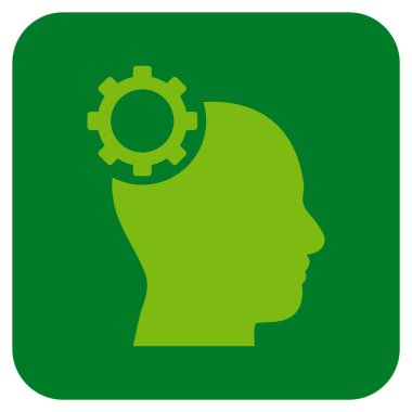 Akıl vites düz kare vektör simgesi