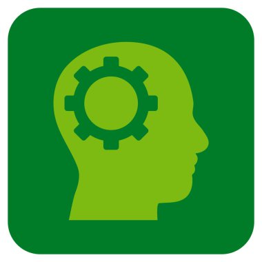 Akıl vites düz kare vektör simgesi