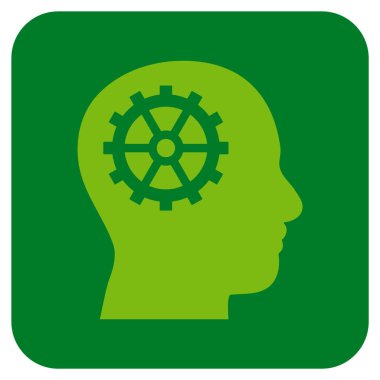 Akıl düz kare vektör simgesi