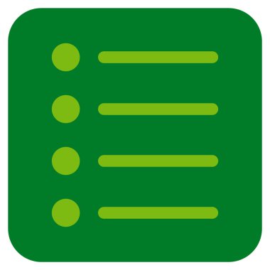 Öğeleri düz kare vektör simgesi