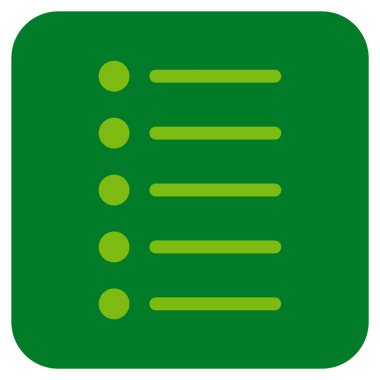 Öğeleri düz kare vektör simgesi