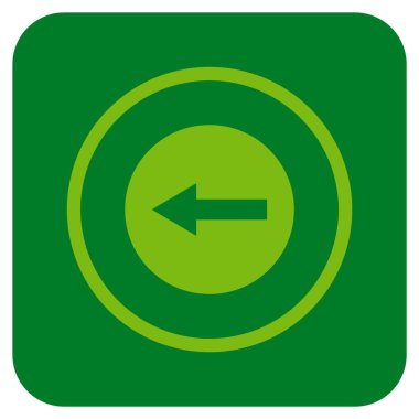 Sol ok düz kare vektör simgesi yuvarlak