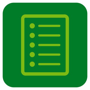 Vektör simge listesi sayfa düz kare