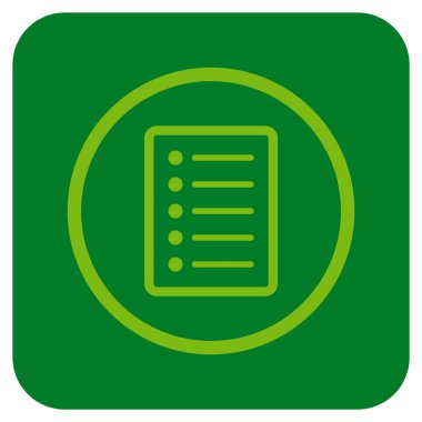 Vektör simge listesi sayfa düz kare